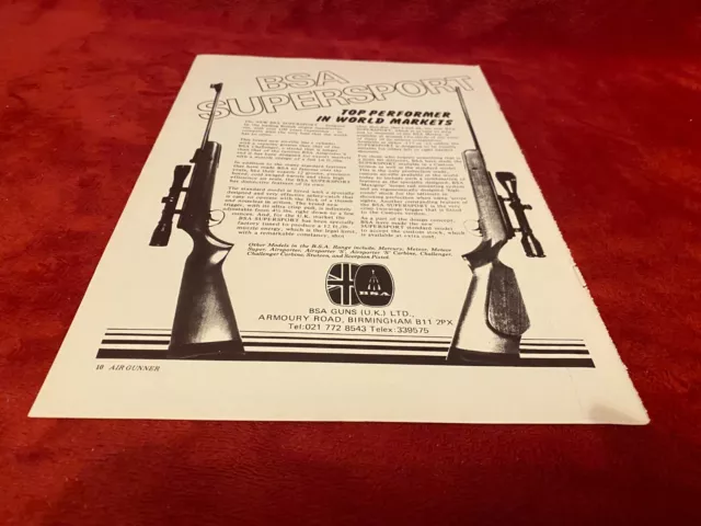 Pgun10 Advert 11X8 Bsa Supersport Rifles