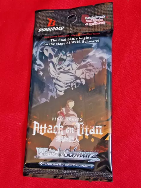 ⭐ NEW ATTACK ON TITAN FINAL SEASON Weiss Schwarz TCG ENG CARDS (x9 / Pack) ANIME