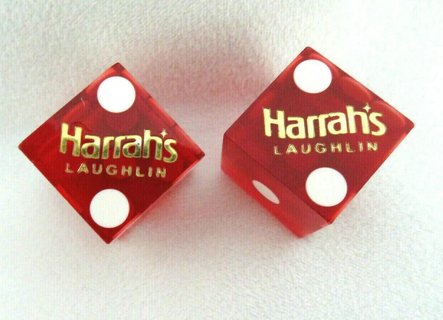 Pair of Red Lucite Dice ~ Harrah's Laughlin Nevada