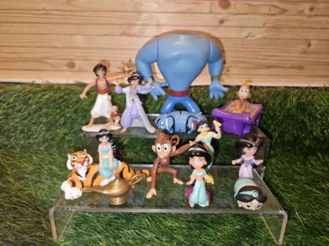 Vintage 90s Mattel Disney Aladdin Genie Complete Set Action Figure Toys Playset