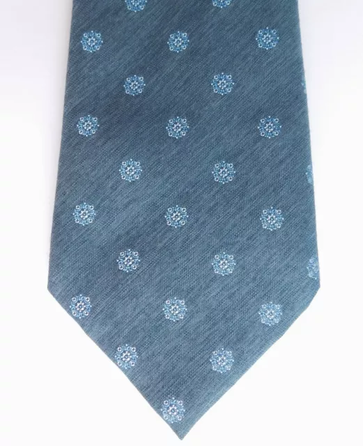 Grey floral M&S tie vintage 1970s blue flowers Marks and Spencer mens wear