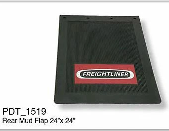 1 - Freightliner OEM Black Rubber  Heavy Duty Mud Flap(1) w/Logo - 24" x 24" NEW