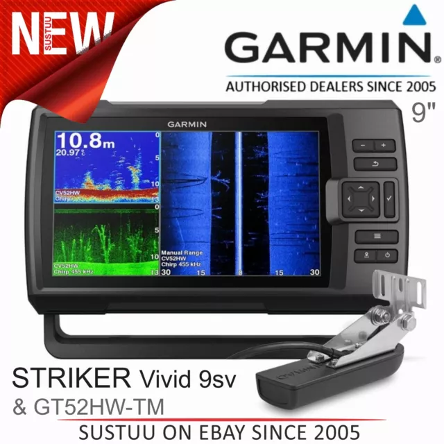 GARMIN STRIKER VIVID 9sv│9 Marine GPS Fish  Finder│SIDEVU/CLEARVU/CHIRP│IPX7 £420.89 - PicClick UK