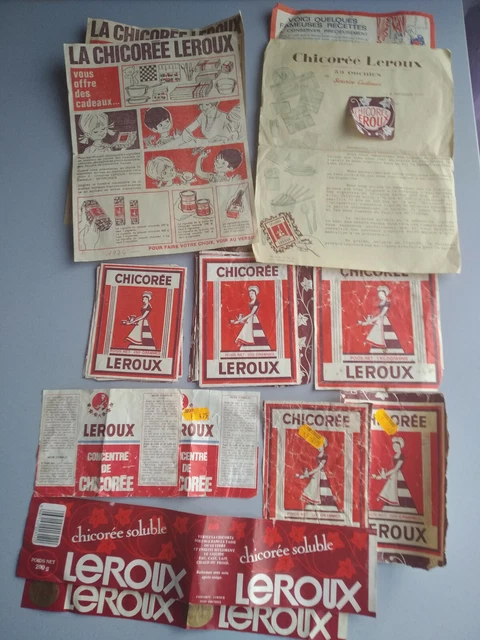 CHICORÉE LEROUX lot 14 CHÈQUES CADEAUX PUBLICITÉ RÉCLAME PAPIER PUBLICITAIRE