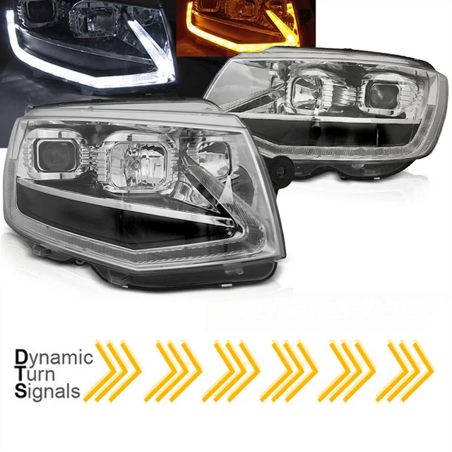 Frecce dinamiche LED luce diurna Light Tube fari cromati per VW T6 2