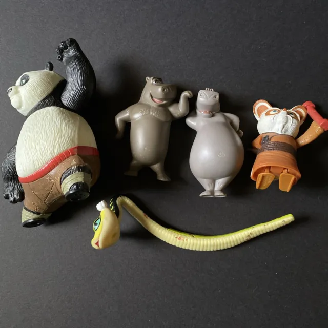 McDonalds Happy Meal Kung-fu Panda Toy Lot Of 5 Figures Set1 Madagascar