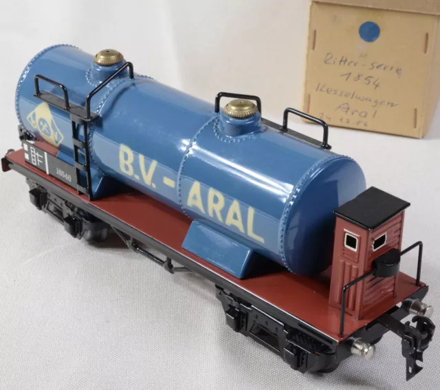 Ritter (Märklin Replika) 1854/0 Kesselwagen, 4-a B.V. - ARAL / Blech / Spur 0