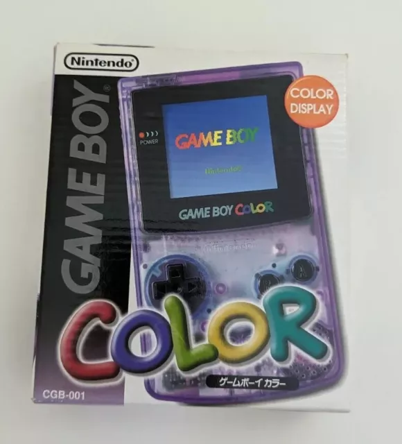 LIKE NEW Boxed Genuine Nintendo Game Boy Color Console Atomic Purple GBC CIB Box