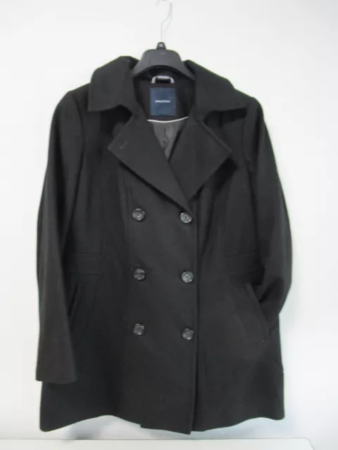 New Nautica Womens Hooded Wool Blend Peacoat Black  Size Xl  (N5)