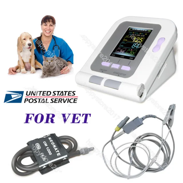 US FDA Digital Veterinary Blood Pressure Monitor CONTEC08A, VET NIBP+SP02 Probe