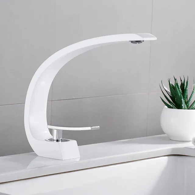 Modern Bathroom Basin Mixer Taps Waterfall Brass Mono Cloakroom Sink Tap #