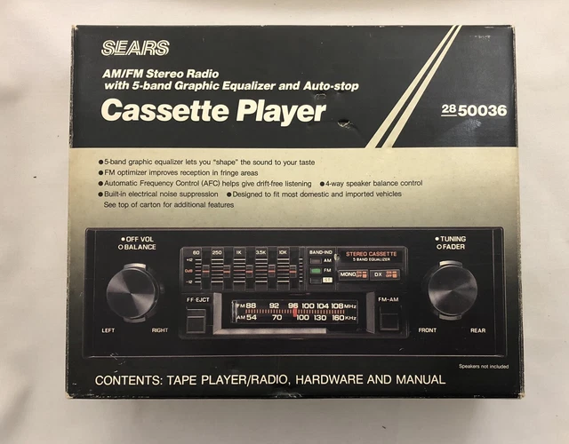 VINTAGE AM FM Stereo Car Radio Cassette Player 5 Band Graphic Equalizer