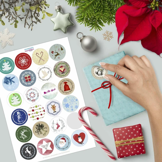 48 Weihnachtsaufkleber Geschenk Aufkleber Etiketten Weihnachten Xmas Mix Set 2