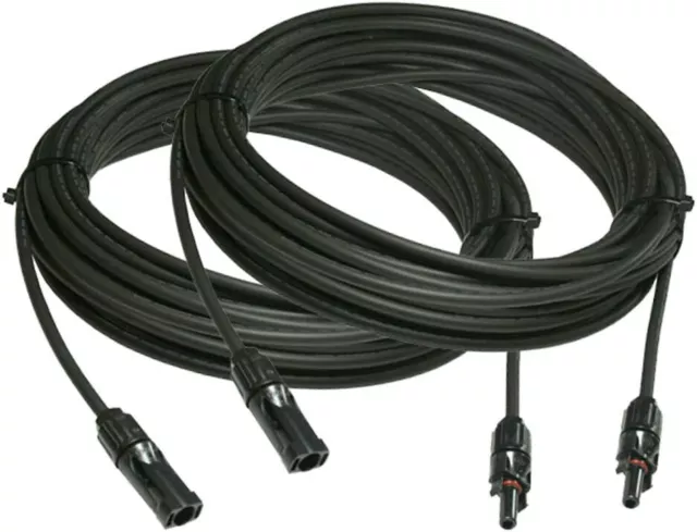 UV-Resistant 25ft Long Double Layer PV Extension Cable with M/F Solar Connectors