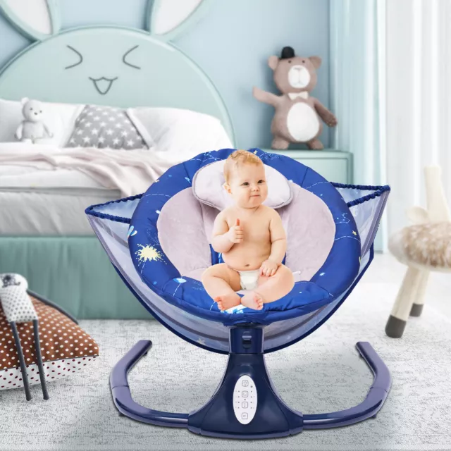 Elektrische Babyschaukel Baby Schaukel Wiege mit Bluetooth USB Musik Babywippe