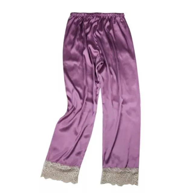 Femme Fausse Soie Lacets Pantalon Satin Pantalon Pyjama Bas de Pyjama Pyjama