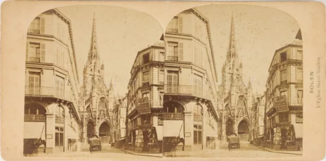 Frankreich Rouen Kirche Saint-Maclou, Foto Stereo Vintage Albumin PL62L8