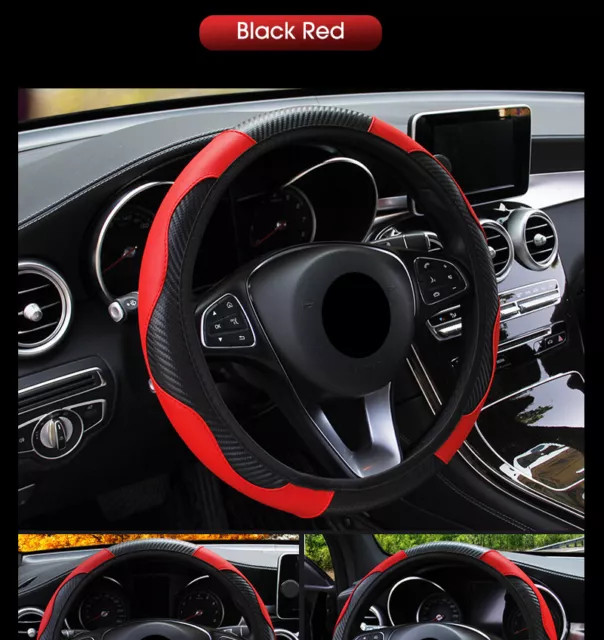 Funda De Volante De Coches Car Antideslizante Protector De Cuero Universal 38cm