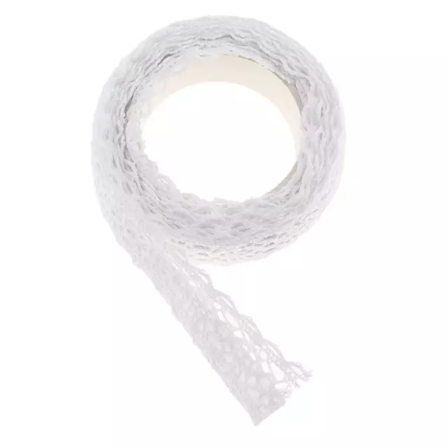 3pcs 2 Meters Self Adhesive Cotton Lace Ribbon Tape for DIY Album Card White 3