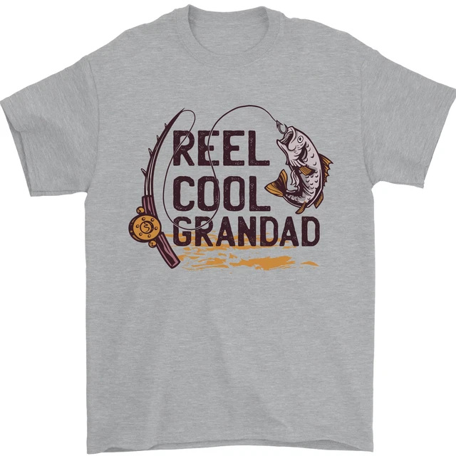 Reel Cool Grandad Funny Fishing Fisherman Mens T-Shirt 100% Cotton