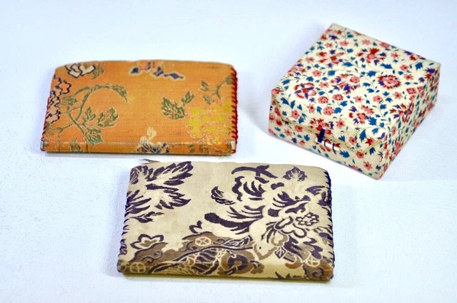 Antique Japanese Kaishi (Japanese tissue)cases and a fabric box circa 1920s（THY）