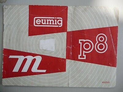 EUMIG P8-8mm CINE PROIETTORE CINEMATOGRAFICO manuale di istruzioni 