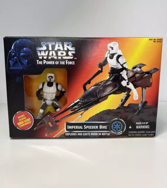 Kenner (1995) Star Wars Power Of The Force - Imperial Speeder Bike mit Figur NEU