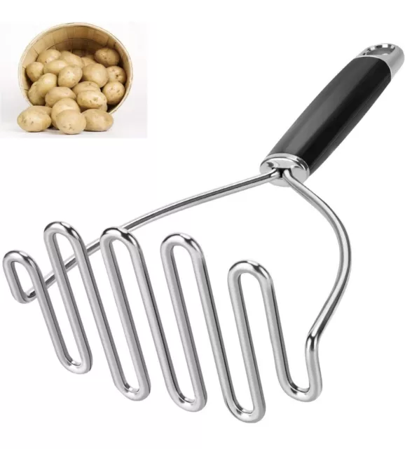 Potato Masher Stainless Steel Heavy Duty Professional  Metal Wire Masher Tool