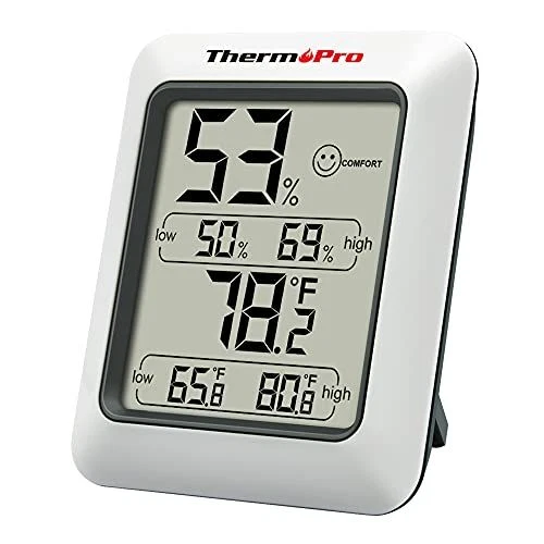 ThermoPro TP50 Digital Hygrometer Indoor Thermometer Room 1, White