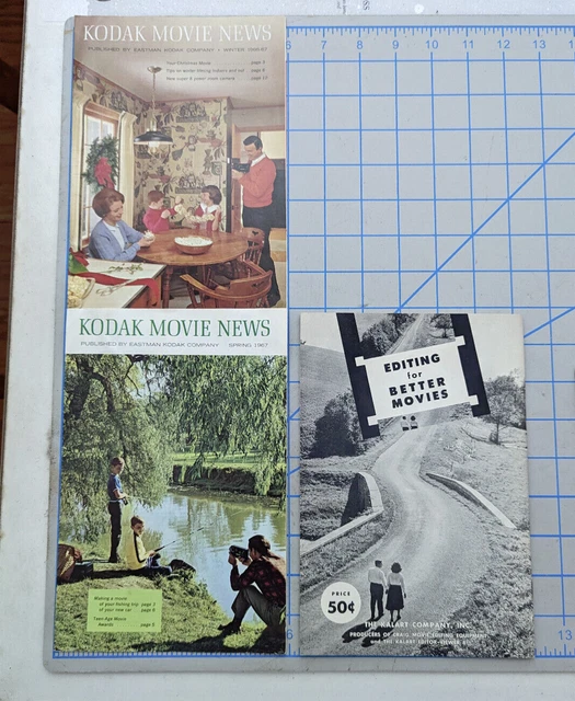 Vintage Lot of (3) items Kodak Movie News Booklets Eastman Kodak Rochester
