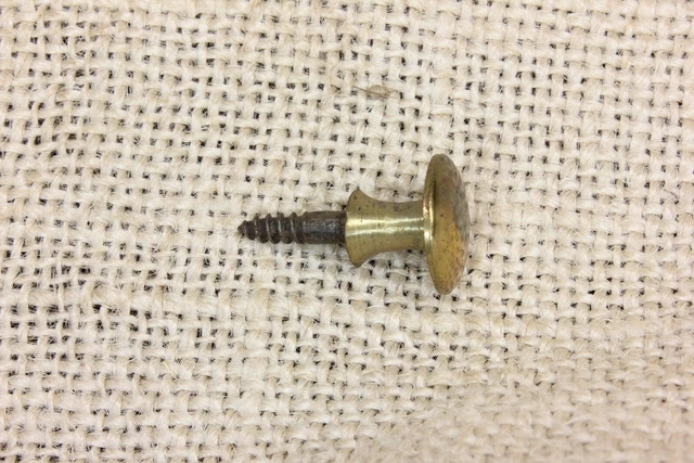 old Drawer Knob Door Desk pull furniture 1/2” solid cast BRASS vintage 1900’s