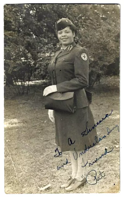 Vintage WWII Photo~ID'd African American Red Cross Nurse~Signed~Washington DC