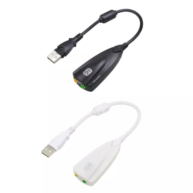 USB External Sound Cards 5Hv2 Channel Converter to 3.5mm Headphone Plug