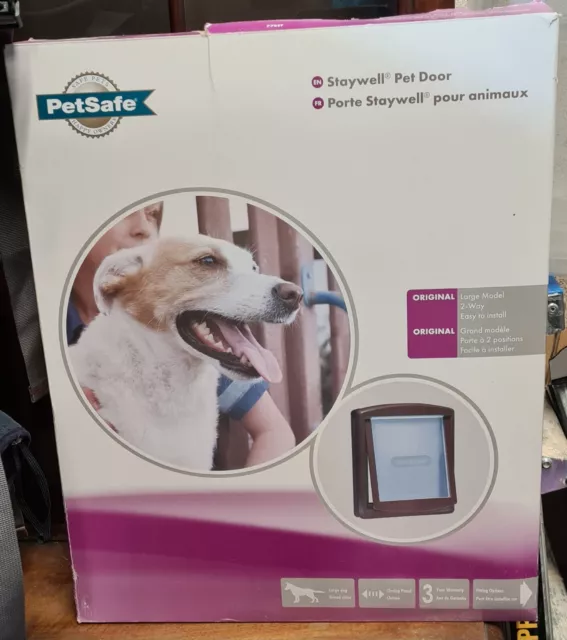 Puerta para mascotas PetSafe Staywell, 2 vías, tamaño grande para perro, marrón