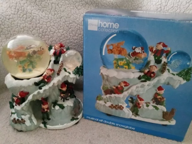 Globo de Nieve Doble De Colección JC Penney Musical Elfo