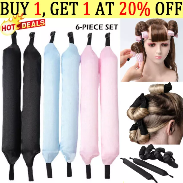 Heatless Curling Rod Headband No Heat Wave Hair Curlers Sleep In Overnight Kit