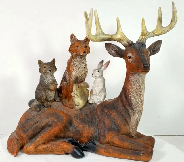Deer and Friends Holiday Figurine Resin Christmas Decoration Mountain Decor
