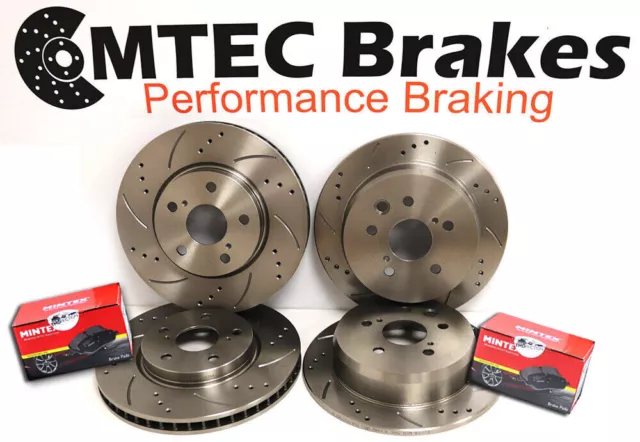 Front Rear Brake Discs Pads For Impreza 2.5 T WRX 05-07 Drilled Grooved