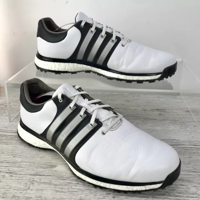 Adidas Tour 360 Golf Shoes White Men’s Waterproof Leather UK Size 11 VGC