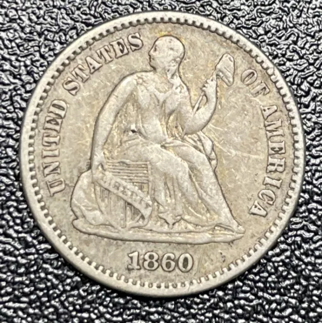 1860 Seated Liberty Half Dime 5C Ungraded Choice US Silver Coin