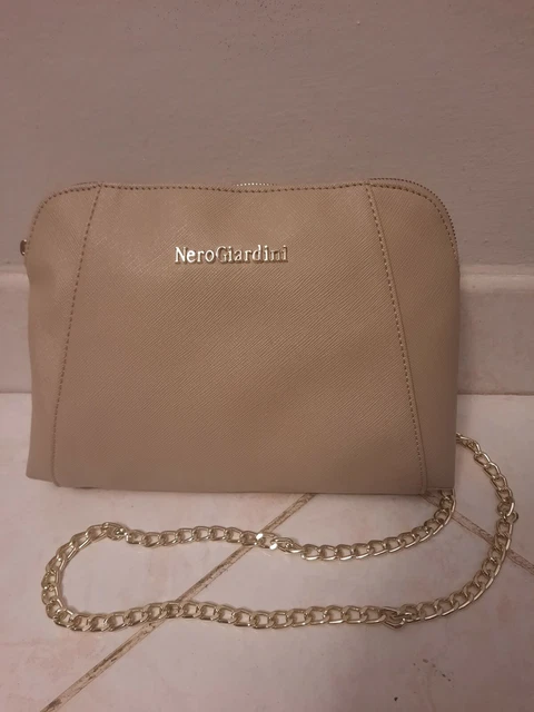 borsa nero giardini con tracolla catena