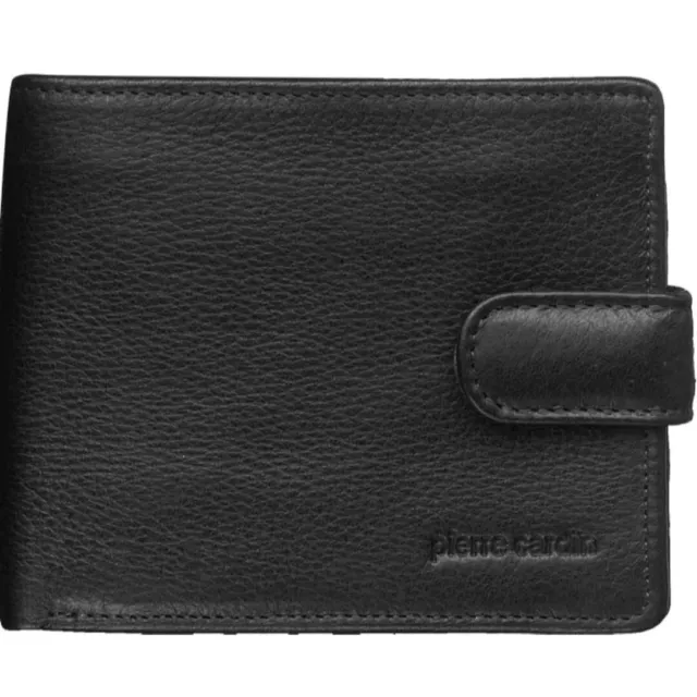 Pierre Cardin RFID Men's Wallet Bi-Fold Genuine Italian Leather - Black