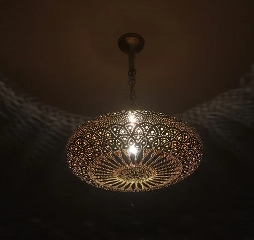 Lights Brass Moroccan Suspension Hanging Vintage Ceiling Chandelier Fixture