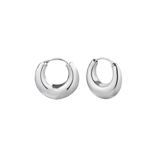 Thick 925 Silver Hoop Earrings