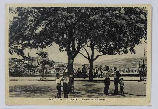 05914 Cartolina - Agrigento - San Giovanni Gemini - Piazza del Carmelo - 1955