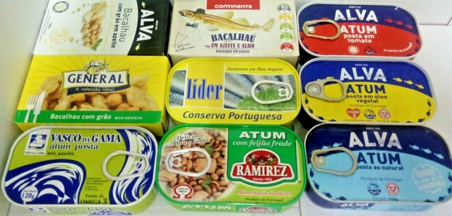 3 LATTINE DI SPECIALITÀ PORTOGHESE Sardine, tonno, SQUID, POLPO, POTA 110G. (IT)