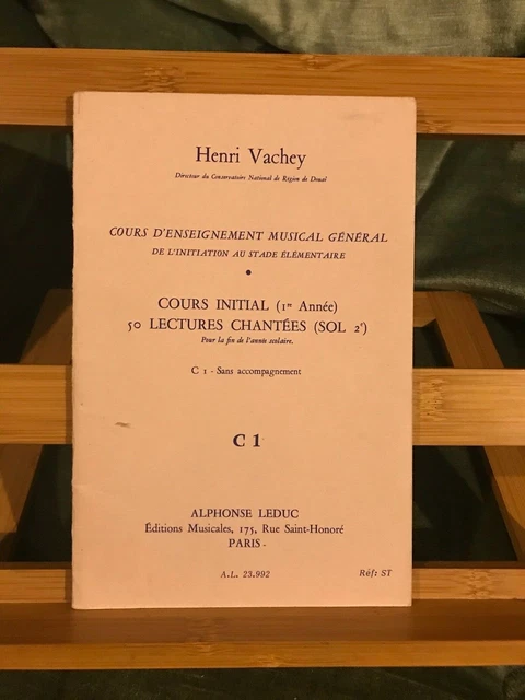 Henri Vachey Cours initial d'enseignement musical 50 lectures chantées C1 Leduc