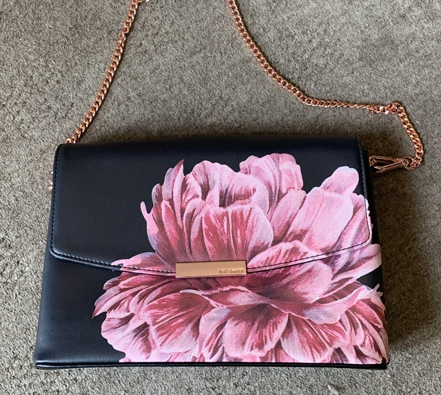 NEW TED BAKER Tranquility Bloom Crossbody Clutch Bag Black Floral