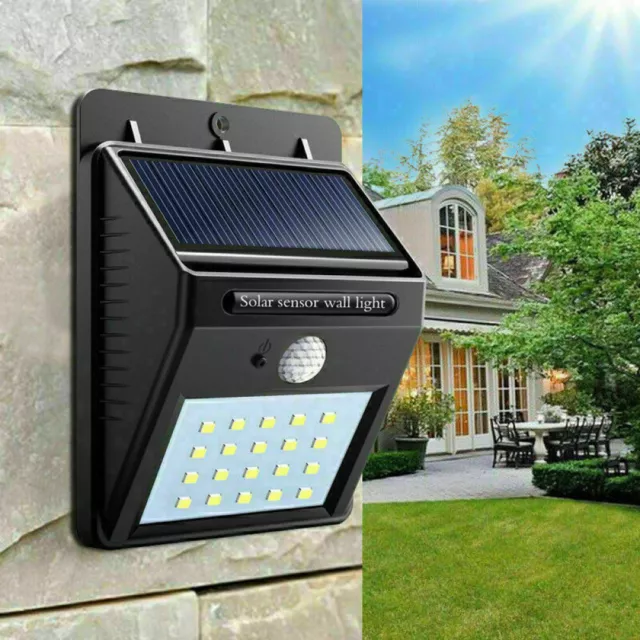 20LED X Solar Outdoor Garden Security Lamp Powered PIR Motion Sensor Wall Lights