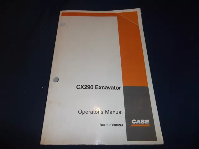 Custodia Cx290 Excavator Operator Operation & Maintenance Book Manual